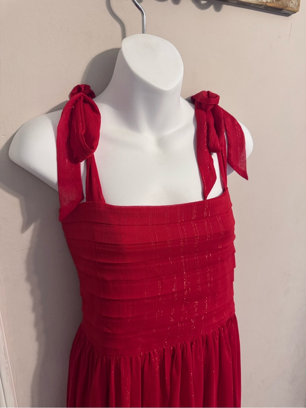 NWT RED MAXI DRESS 1X - Picture 2 of 6